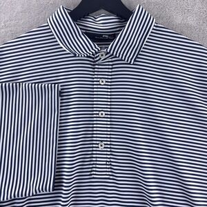 RLX Ralph Lauren‎ Polo Shirt Mens Size XL Navy White Striped Performance Golf